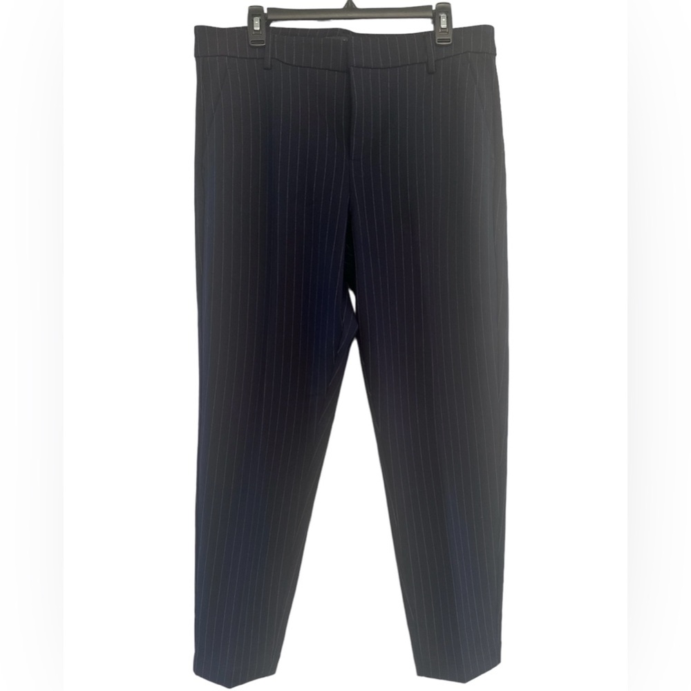 Liverpool 32/14 Casual Dress Pants Tapered Black White Stripes Women’s Work Pant